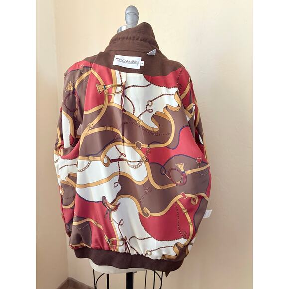 90's VTG JH Collectibles Wool Women's Jacket Size 8  Scarf Lined Bomber Brown - Picture 10 of 10